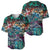 Pacific Hibiscus Tapa Tribal Vintage Baseball Jersey Turquoise Motif