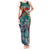 Pacific Hibiscus Tapa Tribal Vintage Tank Maxi Dress Turquoise Motif