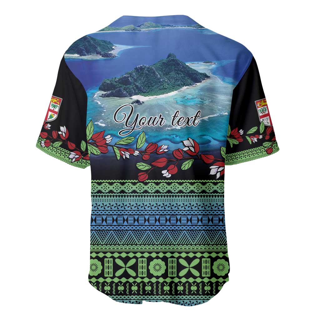 Personalised Fiji Viti Levu Baseball Jersey Tagimoucia and Tapa Tribal Pattern