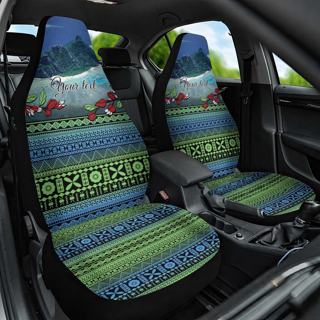 Personalised Fiji Viti Levu Car Seat Cover Tagimoucia and Tapa Tribal Pattern