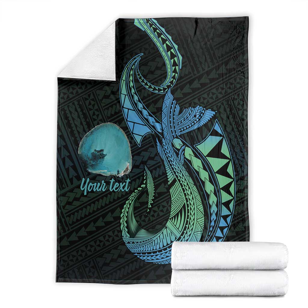 Personalised Hawaii Kure Atoll Blanket Holaniku Coral Reef with Polynesian Tribal