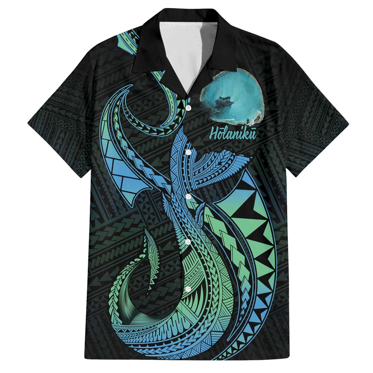 Personalised Hawaii Kure Atoll Family Matching Off The Shoulder Long Sleeve Dress and Hawaiian Shirt Holaniku Coral Reef with Polynesian Tribal