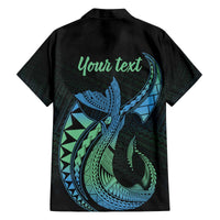 Personalised Hawaii Kure Atoll Family Matching Off The Shoulder Long Sleeve Dress and Hawaiian Shirt Holaniku Coral Reef with Polynesian Tribal