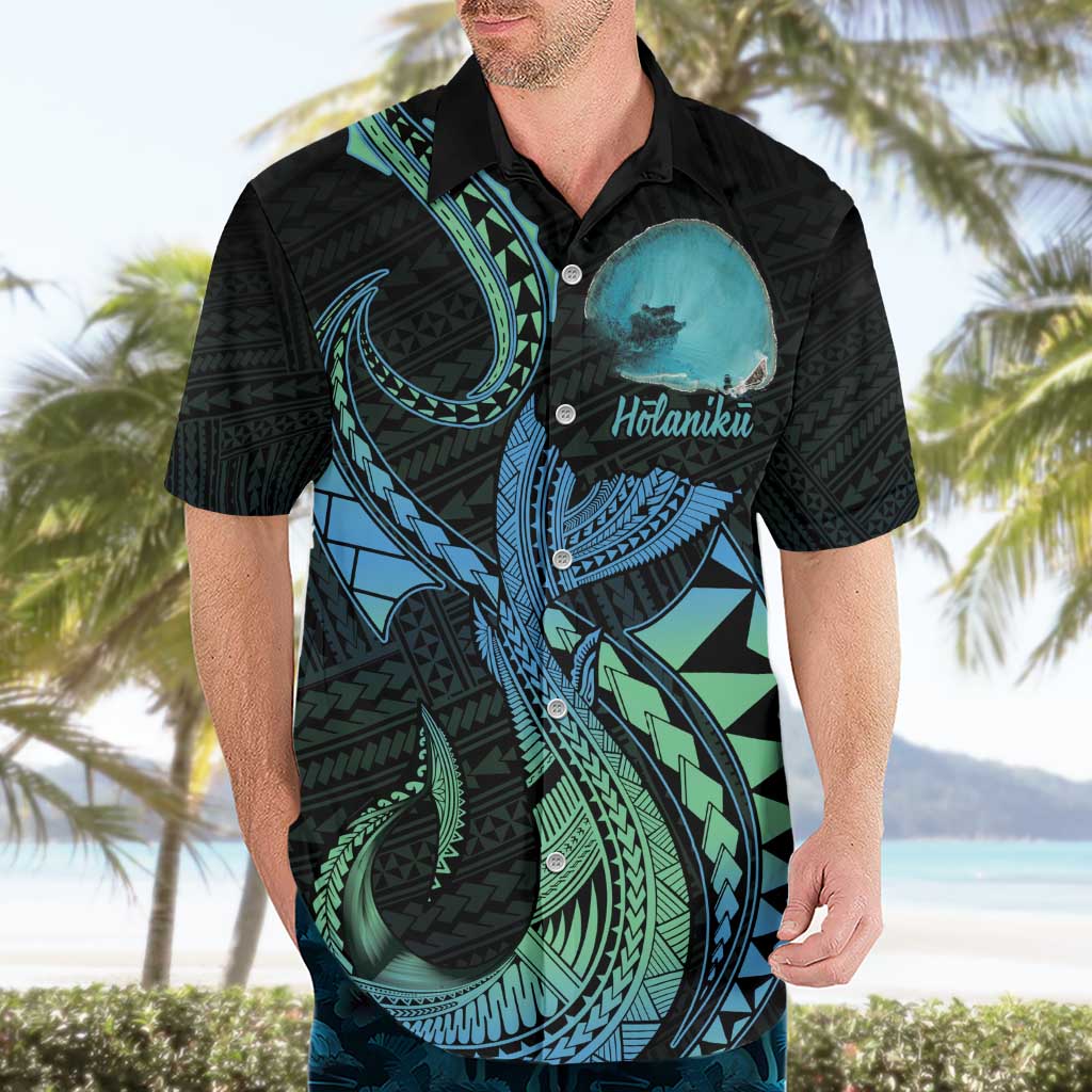 Personalised Hawaii Kure Atoll Hawaiian Shirt Holaniku Coral Reef with Polynesian Tribal