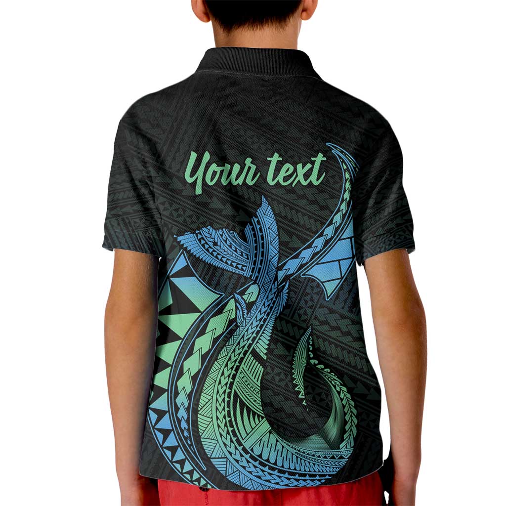 Personalised Hawaii Kure Atoll Kid Polo Shirt Holaniku Coral Reef with Polynesian Tribal