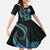Personalised Hawaii Kure Atoll Kid Short Sleeve Dress Holaniku Coral Reef with Polynesian Tribal