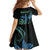 Personalised Hawaii Kure Atoll Kid Short Sleeve Dress Holaniku Coral Reef with Polynesian Tribal