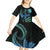 Personalised Hawaii Kure Atoll Kid Short Sleeve Dress Holaniku Coral Reef with Polynesian Tribal