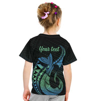 Personalised Hawaii Kure Atoll Kid T Shirt Holaniku Coral Reef with Polynesian Tribal LT9 - Polynesian Pride