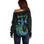 Personalised Hawaii Kure Atoll Off Shoulder Sweater Holaniku Coral Reef with Polynesian Tribal