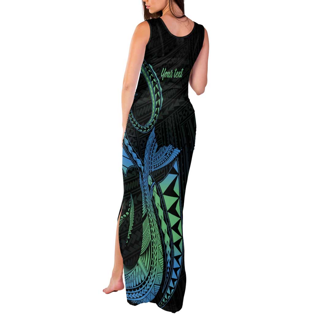 Personalised Hawaii Kure Atoll Tank Maxi Dress Holaniku Coral Reef with Polynesian Tribal