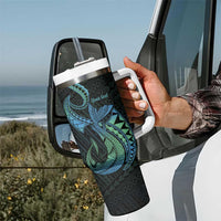 Personalised Hawaii Kure Atoll Tumbler With Handle Holaniku Coral Reef with Polynesian Tribal