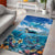 Personalised Palau Kayangel Atoll Area Rug Turtle With Coral Reef Under Water