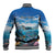 Personalised Palau Kayangel Atoll Baseball Jacket Turtle With Coral Reef Under Water