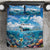 Personalised Palau Kayangel Atoll Bedding Set Turtle With Coral Reef Under Water