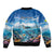 Personalised Palau Kayangel Atoll Bomber Jacket Turtle With Coral Reef Under Water