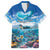 Personalised Palau Kayangel Atoll Family Matching Tank Maxi Dress and Hawaiian Shirt Turtle With Coral Reef Under Water