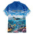 Personalised Palau Kayangel Atoll Family Matching Tank Maxi Dress and Hawaiian Shirt Turtle With Coral Reef Under Water