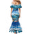 Personalised Palau Kayangel Atoll Mermaid Dress Turtle With Coral Reef Under Water