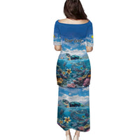 Personalised Palau Kayangel Atoll Puletasi Turtle With Coral Reef Under Water