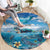 Personalised Palau Kayangel Atoll Round Carpet Turtle With Coral Reef Under Water