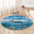 Personalised Palau Kayangel Atoll Round Carpet Turtle With Coral Reef Under Water