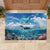 Personalised Palau Kayangel Atoll Rubber Doormat Turtle With Coral Reef Under Water