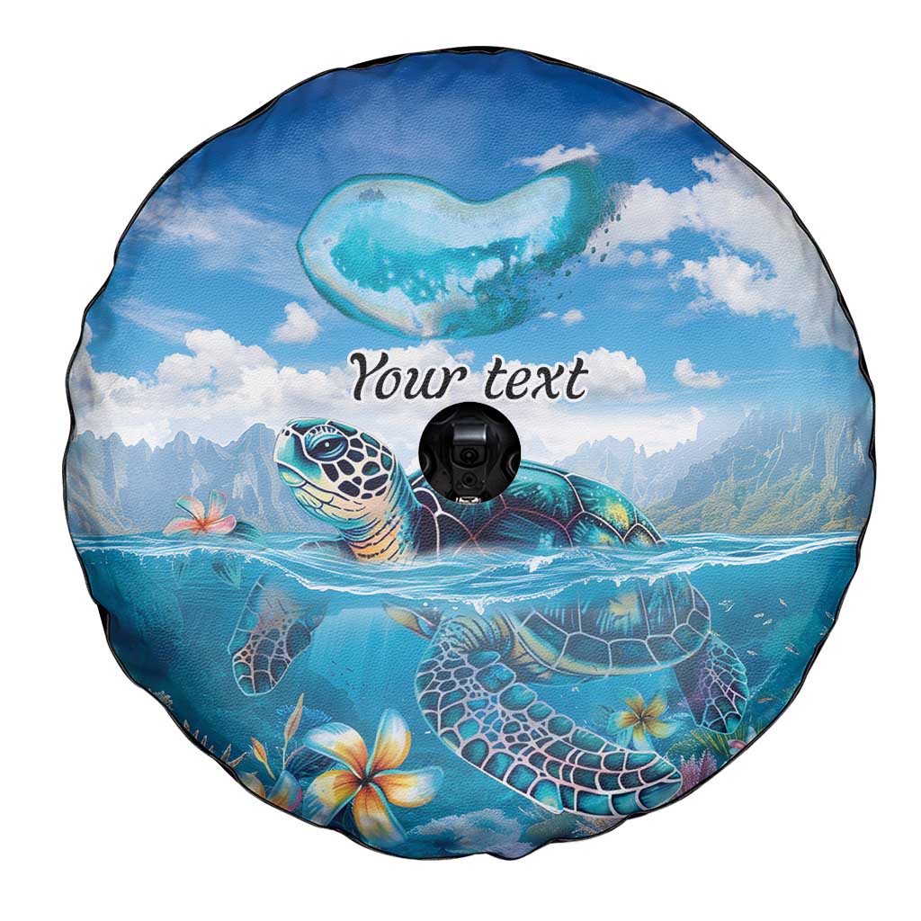Personalised Palau Kayangel Atoll Spare Tire Cover Turtle With Coral Reef Under Water