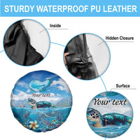 Personalised Palau Kayangel Atoll Spare Tire Cover Turtle With Coral Reef Under Water