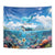 Personalised Palau Kayangel Atoll Tapestry Turtle With Coral Reef Under Water