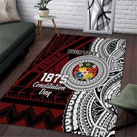 Personalised Tonga Constitution Day 1875 Area Rug Polynesian Tribal Tattoo