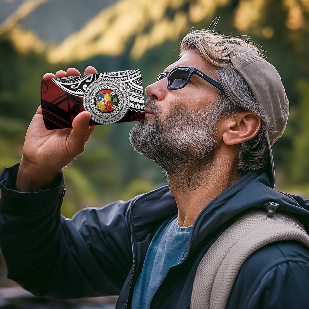 Personalised Tonga Constitution Day 1875 4 in 1 Can Cooler Tumbler Polynesian Tribal Tattoo