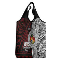 Personalised Tonga Constitution Day 1875 Grocery Bag Polynesian Tribal Tattoo