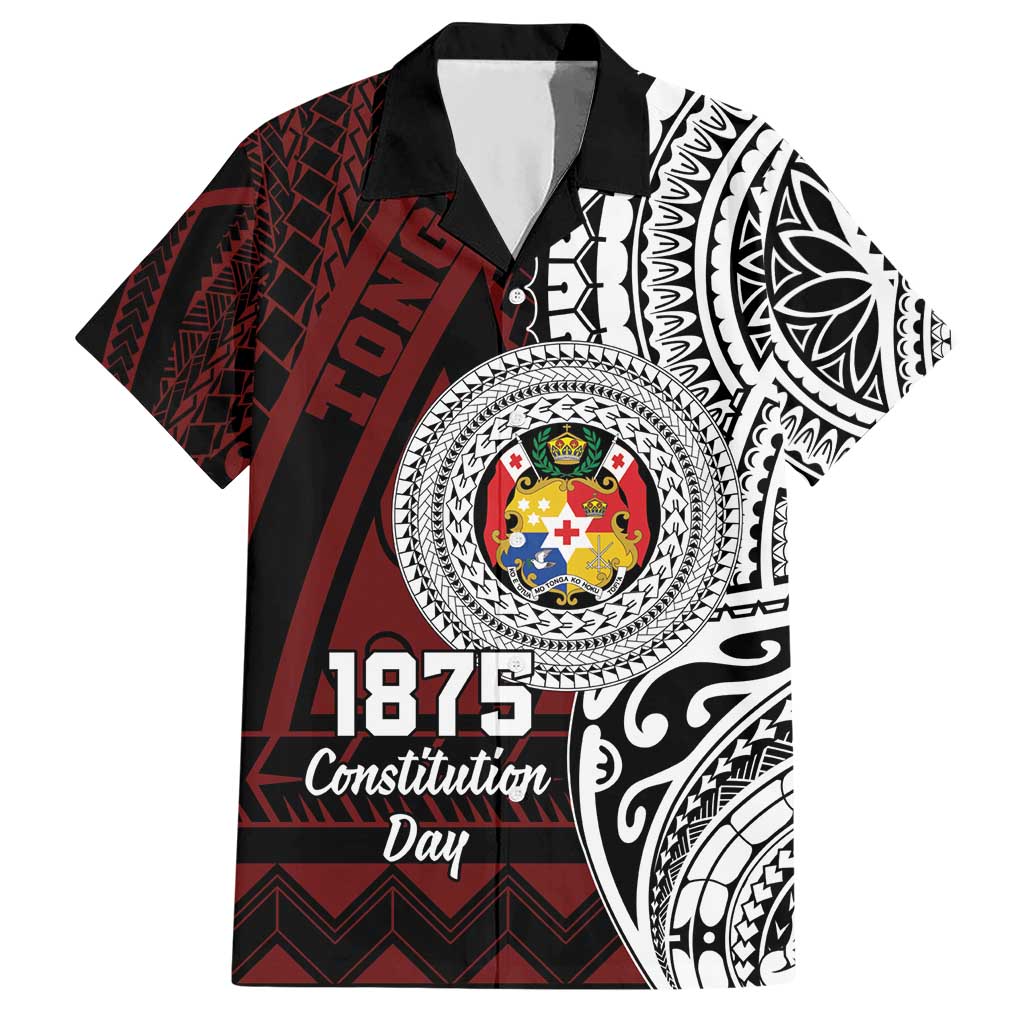 Personalised Tonga Constitution Day 1875 Hawaiian Shirt Polynesian Tribal Tattoo