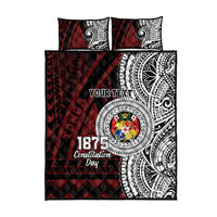 Personalised Tonga Constitution Day 1875 Quilt Bed Set Polynesian Tribal Tattoo