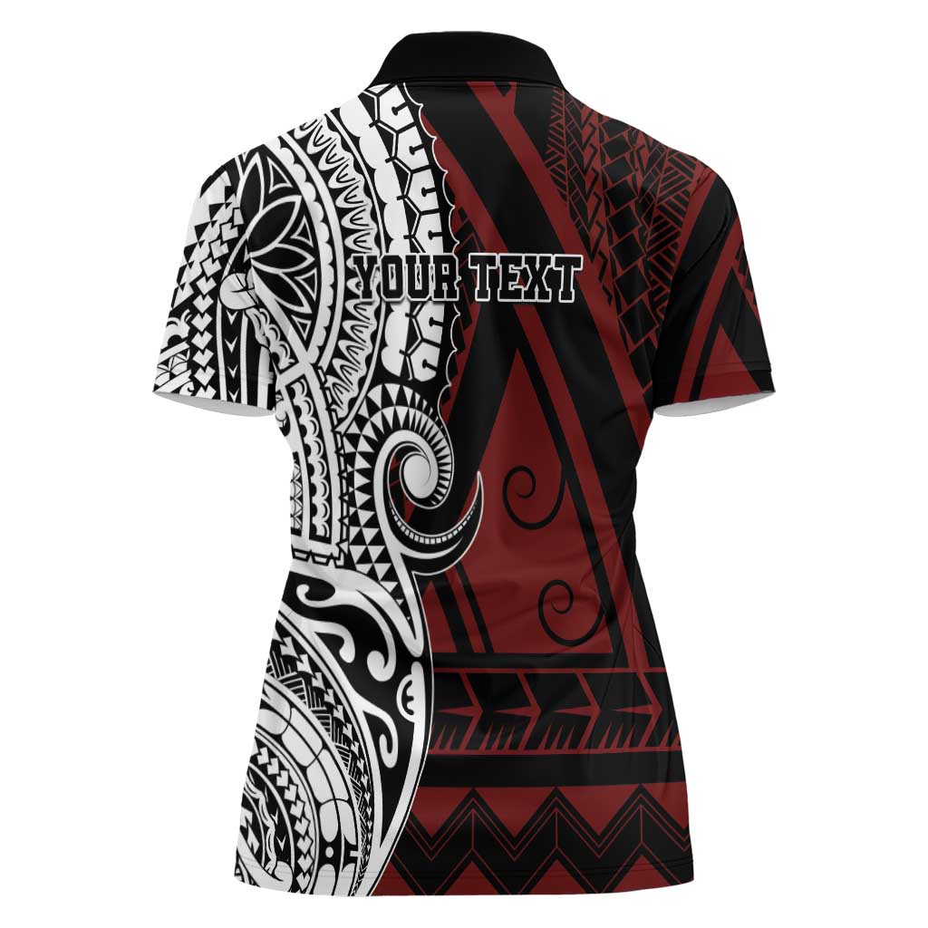 Personalised Tonga Constitution Day 1875 Women Polo Shirt Polynesian Tribal Tattoo
