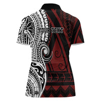 Personalised Tonga Constitution Day 1875 Women Polo Shirt Polynesian Tribal Tattoo