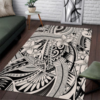 Polynesia Area Rug Tribal Polynesian Spirit With Beige Pacific Flowers LT9 Beige - Polynesian Pride