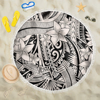 Polynesia Beach Blanket Tribal Polynesian Spirit With Beige Pacific Flowers LT9 One Size 150cm Beige - Wonder Print Shop