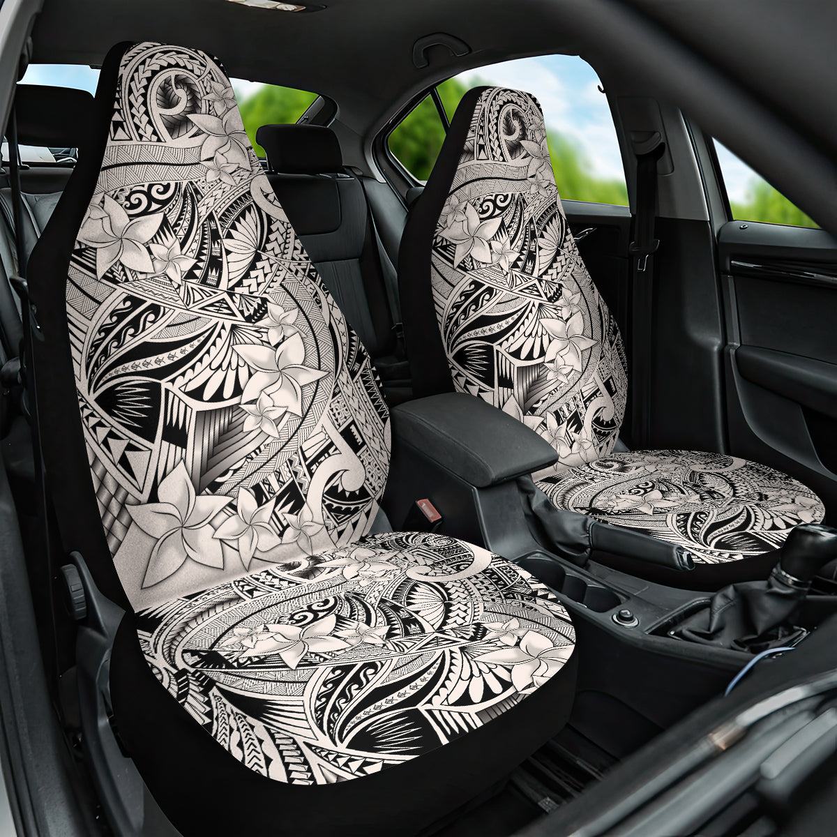 Polynesia Car Seat Cover Tribal Polynesian Spirit With Beige Pacific Flowers LT9 One Size Beige - Polynesian Pride