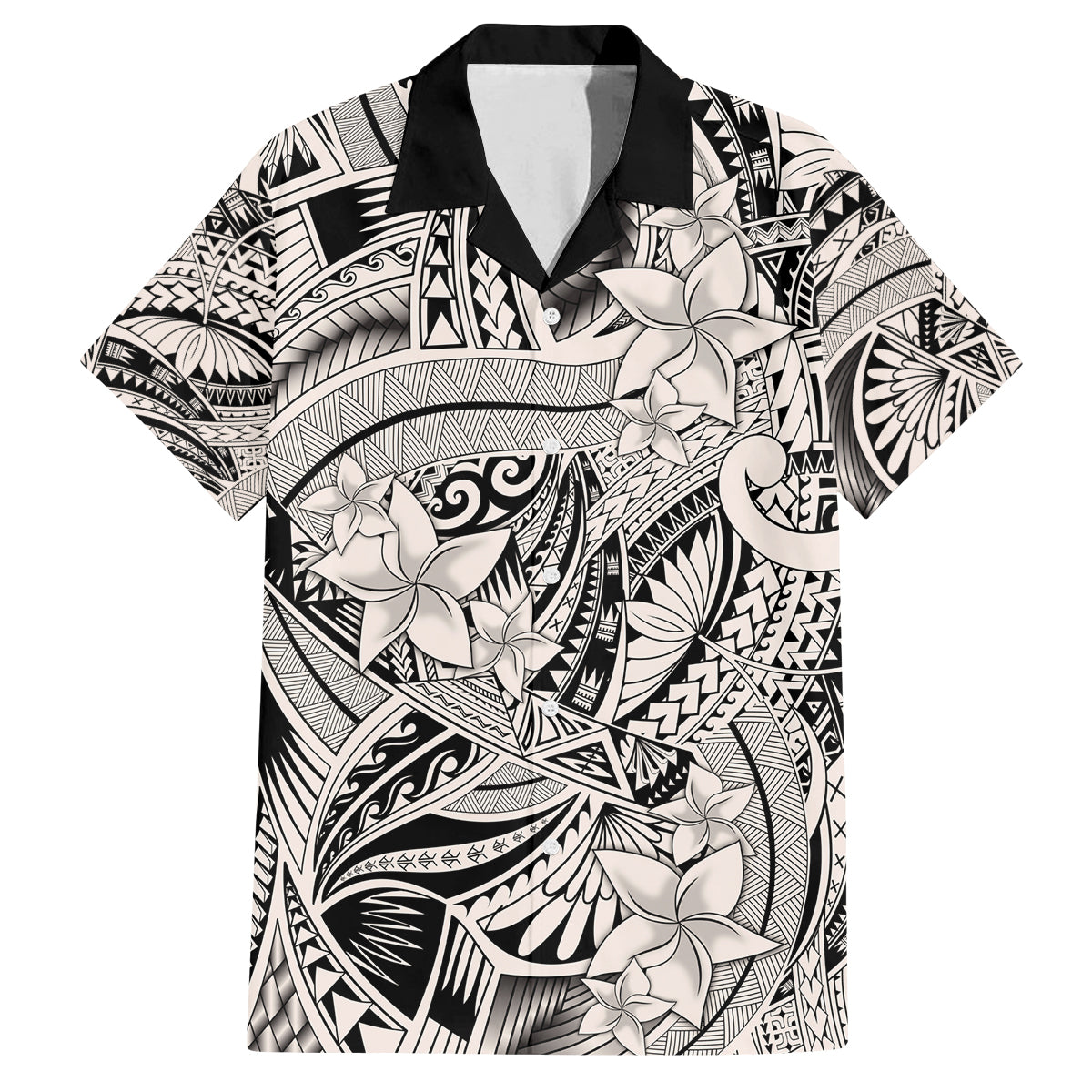 Polynesia Family Matching Tank Maxi Dress and Hawaiian Shirt Tribal Polynesian Spirit With Beige Pacific Flowers LT9 - Polynesian Pride