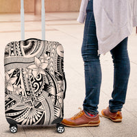 Polynesia Luggage Cover Tribal Polynesian Spirit With Beige Pacific Flowers LT9 Beige - Polynesian Pride