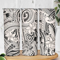 Beige Pacific Flowers Tribal Polynesian Spirit Skinny Tumbler LT9 - Polynesian Pride