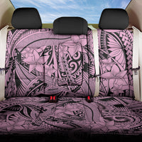 Polynesia Back Car Seat Cover Tribal Polynesian Spirit With Pink Pacific Flowers
