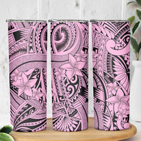 Pink Pacific Flowers Tribal Polynesian Spirit Skinny Tumbler LT9 - Polynesian Pride