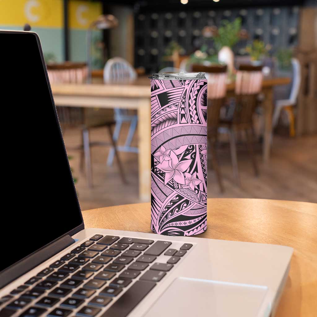 Pink Pacific Flowers Tribal Polynesian Spirit Skinny Tumbler LT9 - Polynesian Pride