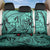 Polynesia Back Car Seat Cover Tribal Polynesian Spirit With Teal Pacific Flowers