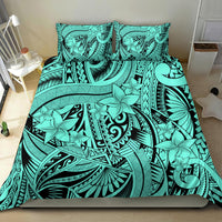 Polynesia Bedding Set Tribal Polynesian Spirit With Teal Pacific Flowers LT9 - Polynesian Pride