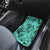 Polynesia Car Mats Tribal Polynesian Spirit With Teal Pacific Flowers LT9 - Polynesian Pride