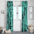 Polynesia Window Curtain Tribal Polynesian Spirit With Teal Pacific Flowers LT9 - Polynesian Pride